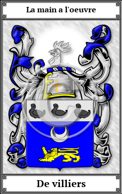 De villiers Family Crest Download (JPG)  Book Plated - 150 DPI